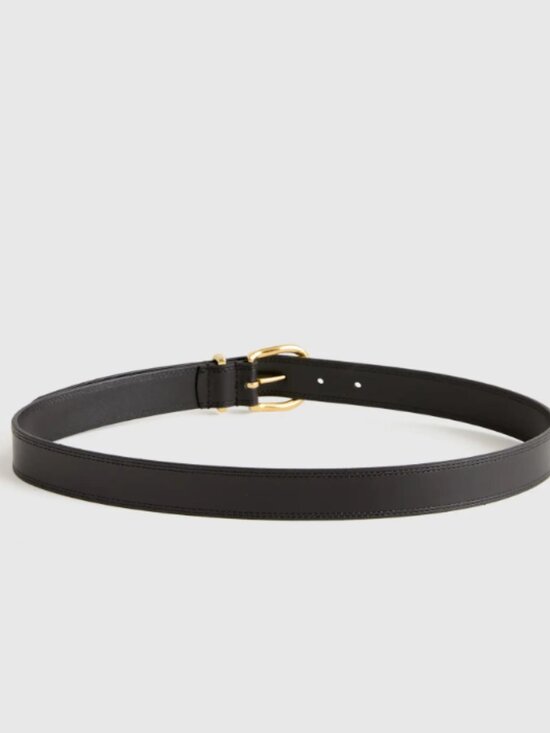 NWT Quince Allegra European Leather Belt in Black Size Medium